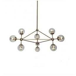 Designer Touch Decorative Golden Beans Chandelier 10 Light with Glass Shade