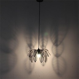 Designer Touch Decorative Simple Retro Single Head Leaf Shaped Iron Chandelier
