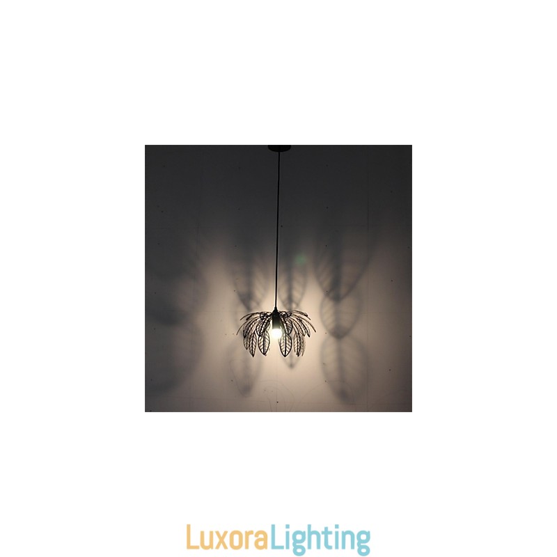 Designer Touch Decorative Simple Retro Single Head Leaf Shaped Iron Chandelier