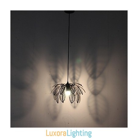 Designer Touch Decorative Simple Retro Single Head Leaf Shaped Iron Chandelier