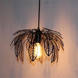 Designer Touch Decorative Simple Retro Single Head Leaf Shaped Iron Chandelier