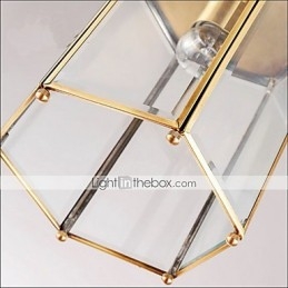 Designer Touch Decorative American Country Small Pendant all Copper Single Glass