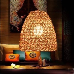 Designer Touch Decorative Retro Round Rattan Garden Lamp Shade