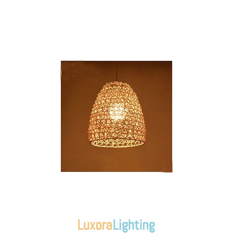 Designer Touch Decorative Retro Round Rattan Garden Lamp Shade