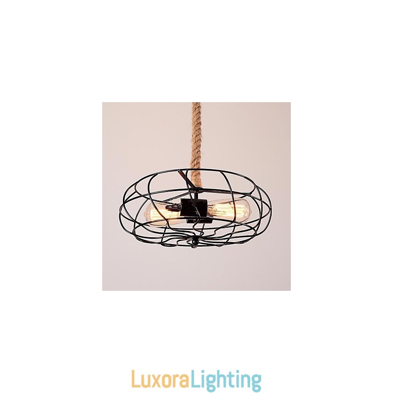 Designer Touch Decorative Vintage American Lron Rope Creative Industrial Fan Chandelier