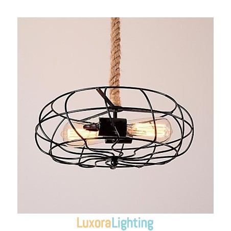 Designer Touch Decorative Vintage American Lron Rope Creative Industrial Fan Chandelier