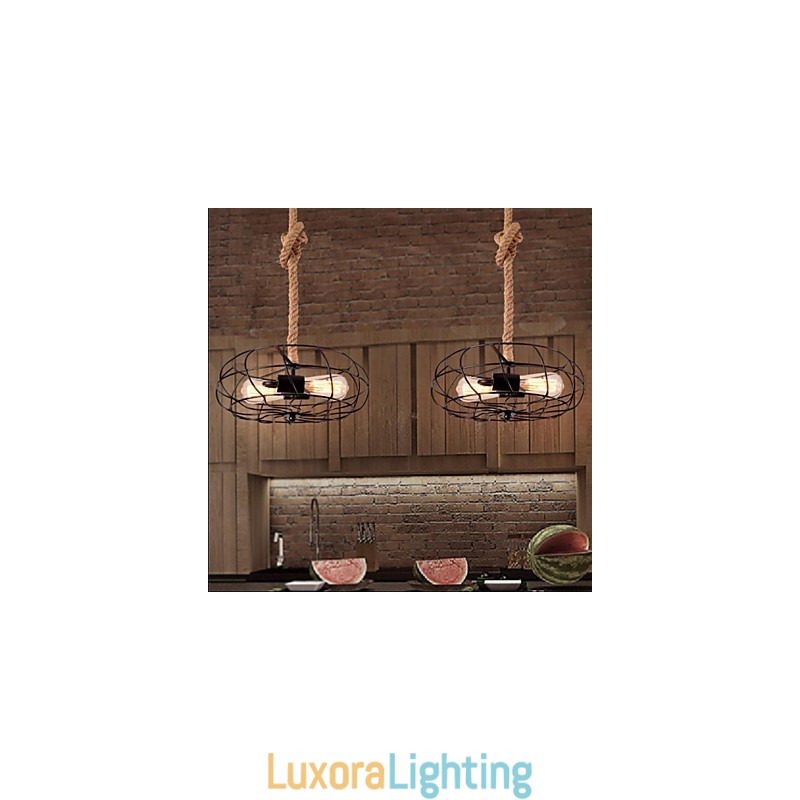 Designer Touch Decorative Vintage American Lron Rope Creative Industrial Fan Chandelier