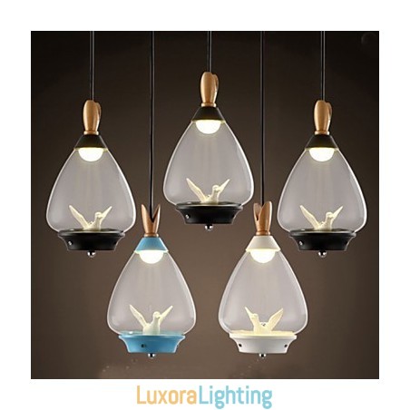 Designer Touch Decorative Single Head Glass Small Bird Pendant