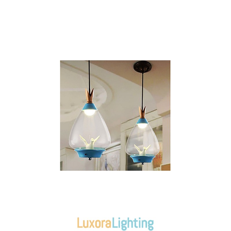 Designer Touch Decorative Single Head Glass Small Bird Pendant