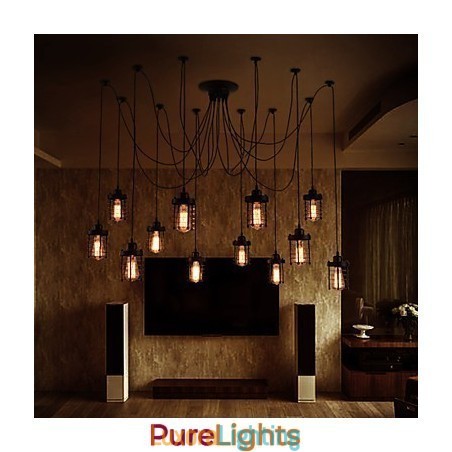 Designer Touch Decorative American Country Retro 12 Head Beauty Flower Pendant