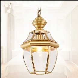 Designer Touch Decorative American Country Small Pendant all Copper Single Glass C