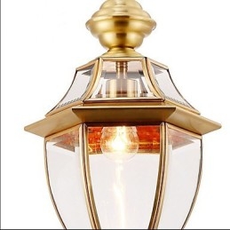 Designer Touch Decorative American Country Small Pendant all Copper Single Glass C