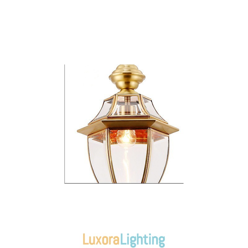 Designer Touch Decorative American Country Small Pendant all Copper Single Glass C