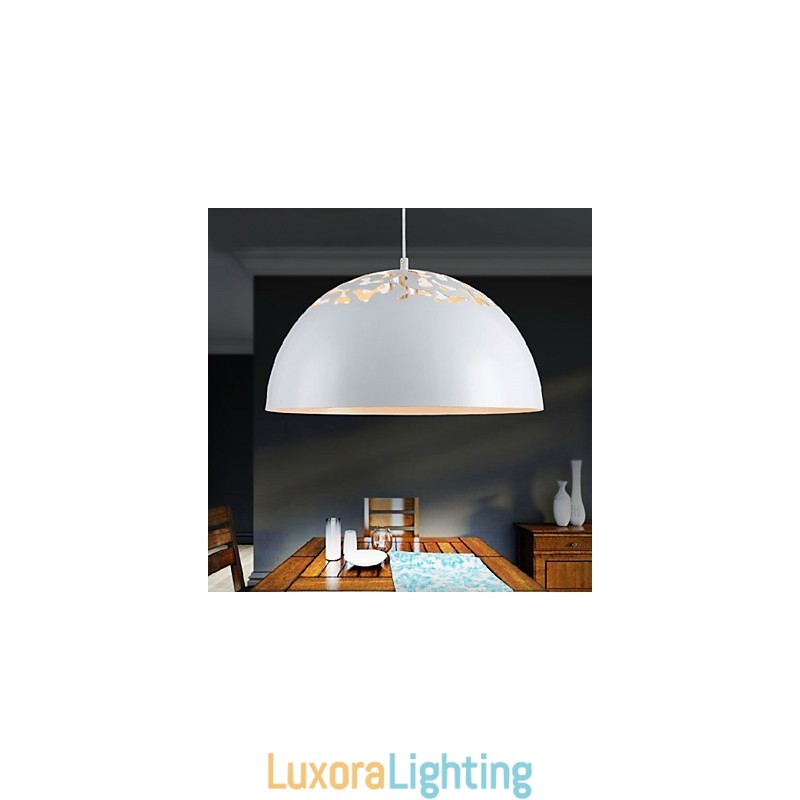 Designer Touch Decorative Vintage Style Minimalist 1 Light Pendant with Carved Shade Pendant Light