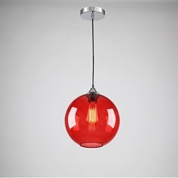 Designer Touch Decorative Modern Glass Pendant Light in Round Red Bubble Design