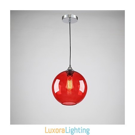 Designer Touch Decorative Modern Glass Pendant Light in Round Red Bubble Design