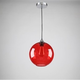 Designer Touch Decorative Modern Glass Pendant Light in Round Red Bubble Design