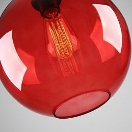 Designer Touch Decorative Modern Glass Pendant Light in Round Red Bubble Design