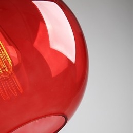 Designer Touch Decorative Modern Glass Pendant Light in Round Red Bubble Design