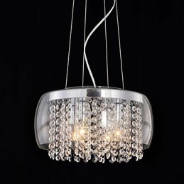 Designer Touch Decorative Modern Contemporary Drum Crystal Mini Style Painting Pendant Light