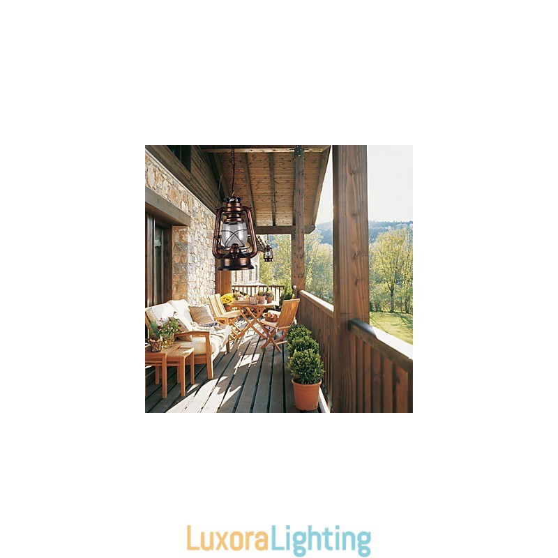 Designer Touch Decorative Country Lantern Mini Style Bronze Pendant Light