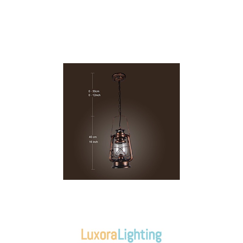 Designer Touch Decorative Country Lantern Mini Style Bronze Pendant Light