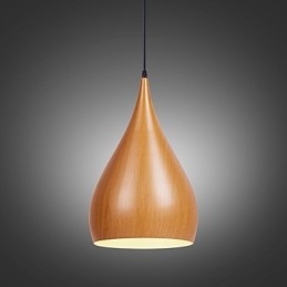 Designer Touch Decorative Retro Pendant Light Wood Grain Metal Cafe pendant lamps