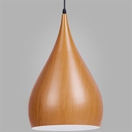 Designer Touch Decorative Retro Pendant Light Wood Grain Metal Cafe pendant lamps