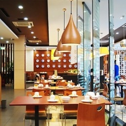 Designer Touch Decorative Retro Pendant Light Wood Grain Metal Cafe pendant lamps