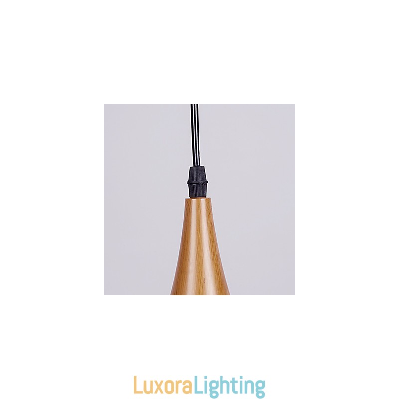 Designer Touch Decorative Retro Pendant Light Wood Grain Metal Cafe pendant lamps