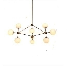 Designer Touch Decorative Golden Beans Chandelier 10 Light with Glass Shade