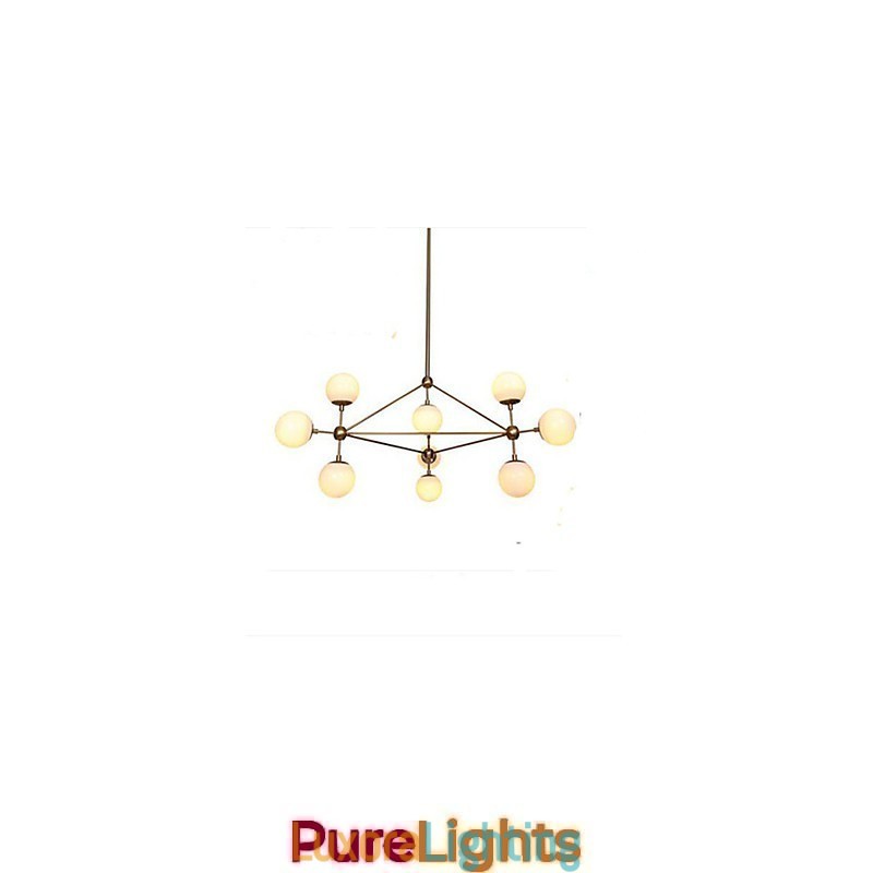 Designer Touch Decorative Golden Beans Chandelier 10 Light with Glass Shade