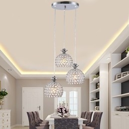 Designer Touch Decorative 3 Heads Modern Contemporary Crystal Pendant Light