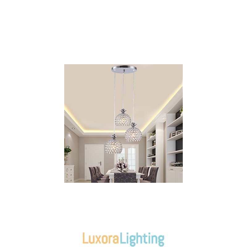 Designer Touch Decorative 3 Heads Modern Contemporary Crystal Pendant Light