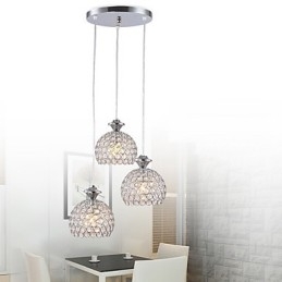 Designer Touch Decorative 3 Heads Modern Contemporary Crystal Pendant Light