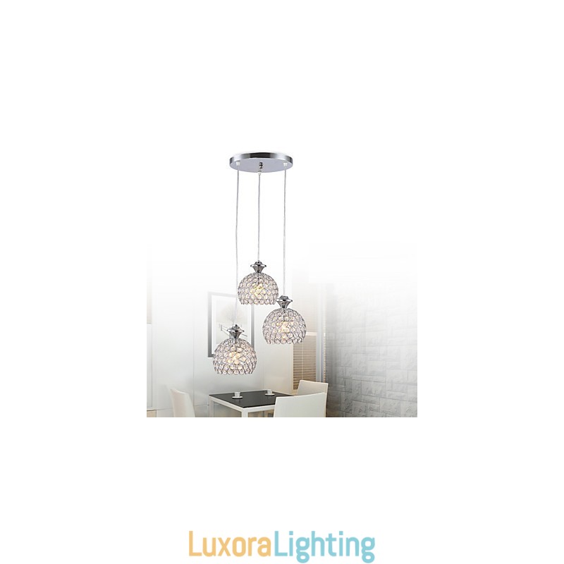 Designer Touch Decorative 3 Heads Modern Contemporary Crystal Pendant Light