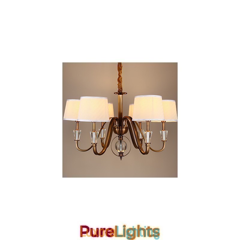 Designer Touch Decorative Rustic Lodge Vintage Crystal Mini Style Electroplated Metal Chandelier