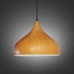 Designer Touch Decorative Retro Pendant Light Wood Grain Metal Cafe pendant lamps