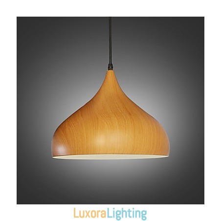 Designer Touch Decorative Retro Pendant Light Wood Grain Metal Cafe pendant lamps