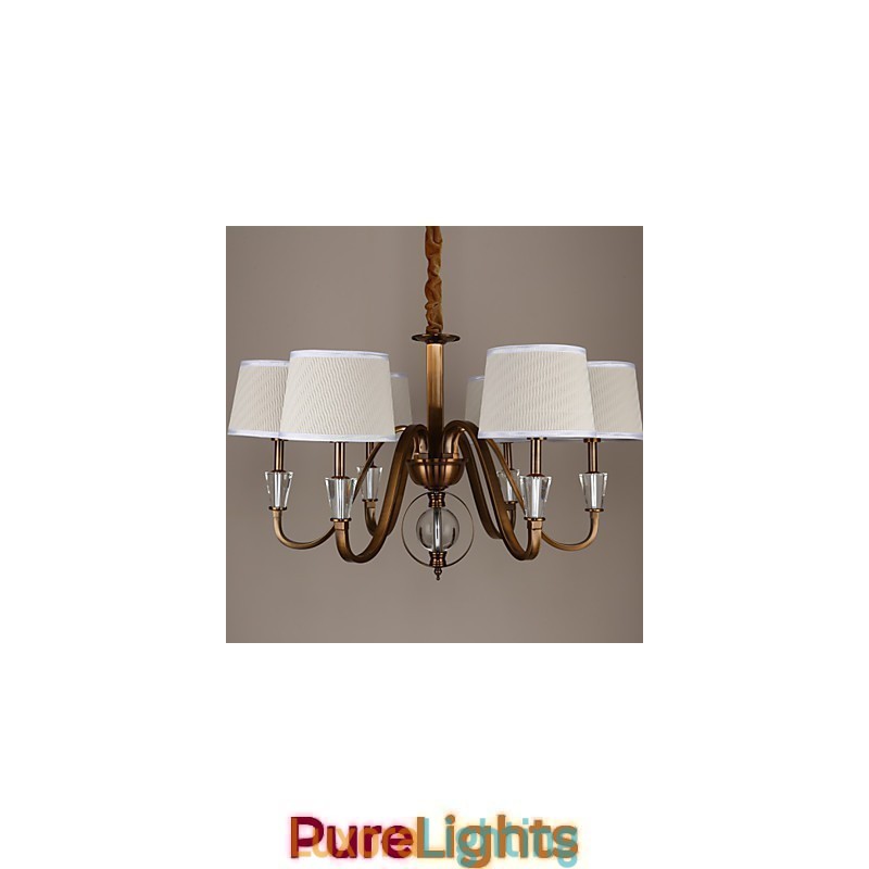 Designer Touch Decorative Rustic Lodge Vintage Crystal Mini Style Electroplated Metal Chandelier