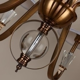 Designer Touch Decorative Rustic Lodge Vintage Crystal Mini Style Electroplated Metal Chandelier