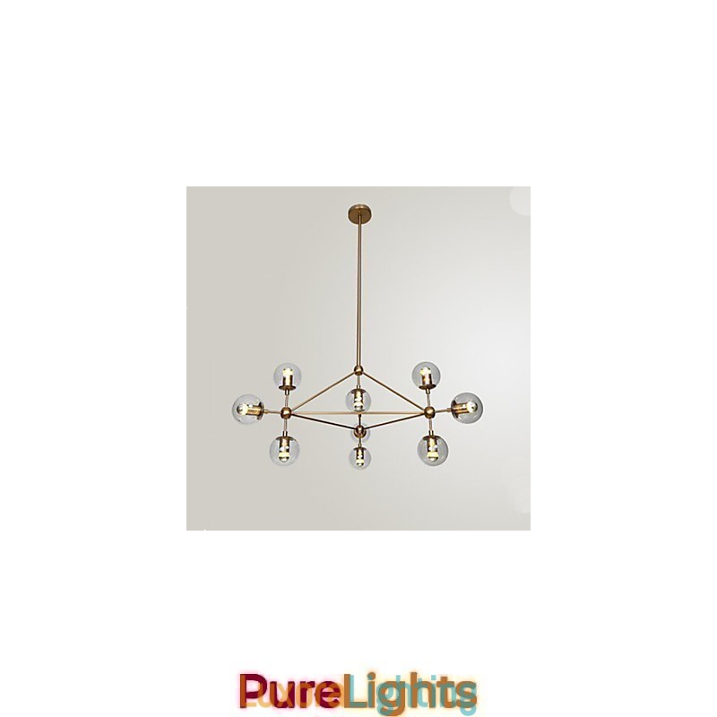 Designer Touch Decorative Golden Beans Chandelier 10 Light with Glass Shade