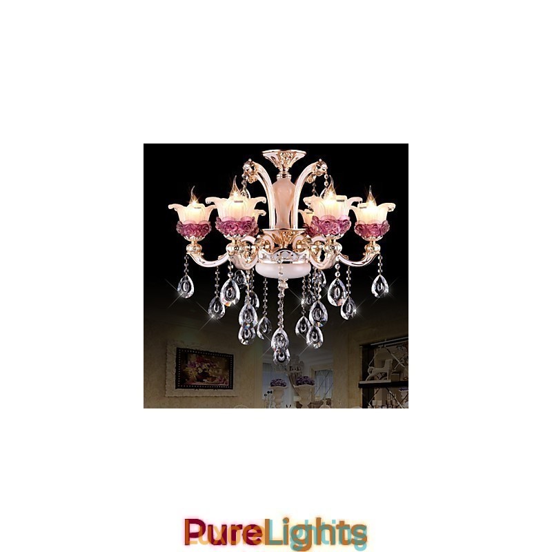 Designer Touch Decorative Modern Simple European Style Chinese Purple Jade Crystal Pendant