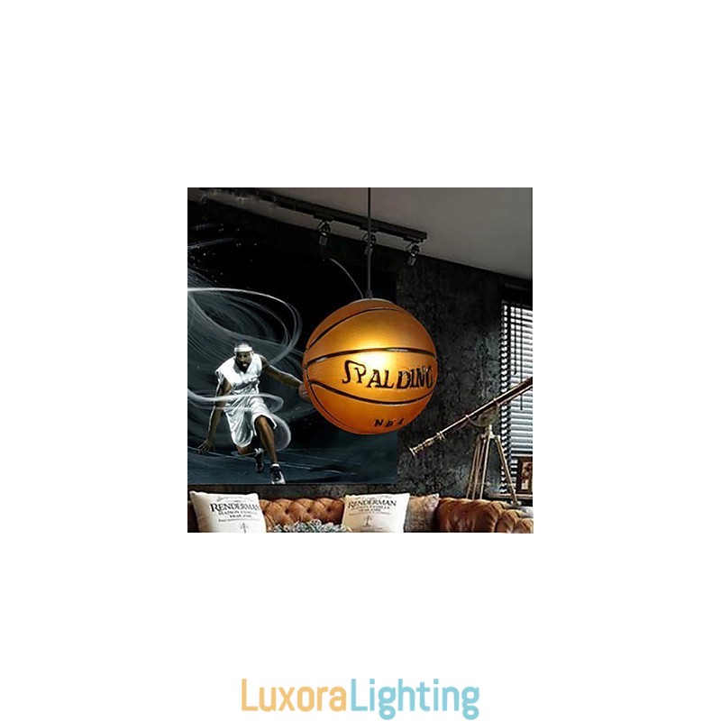 Designer Touch Decorative Glass Pendant Cafe Retro Basketball Pendant