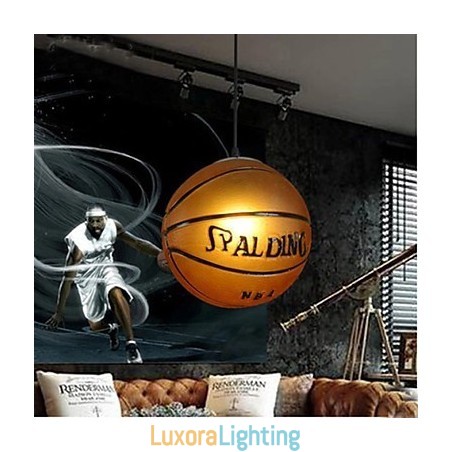 Designer Touch Decorative Glass Pendant Cafe Retro Basketball Pendant