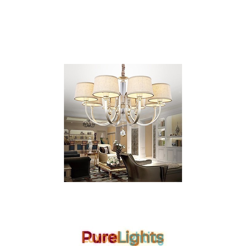 Designer Touch Decorative Country Crystal Silver Metal Chandelier