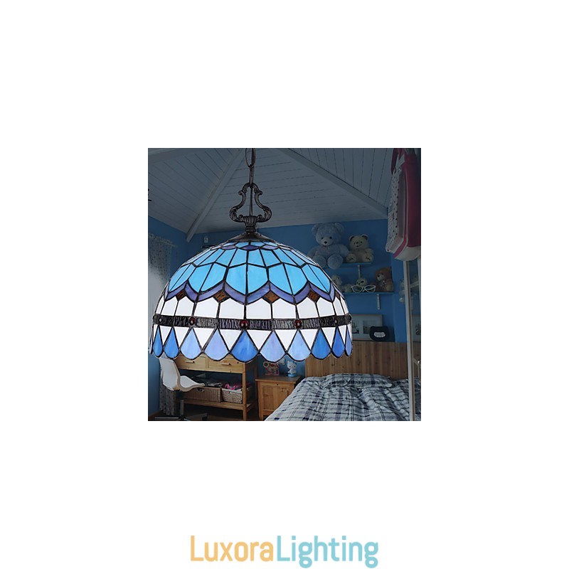 Designer Touch Decorative European Rural Creative Arts Stained Glass Chandelier Restoring Ancient Ways Lamp Light