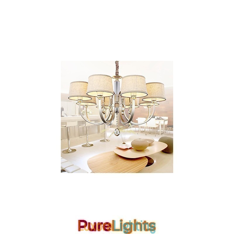 Designer Touch Decorative Country Crystal Silver Metal Chandelier