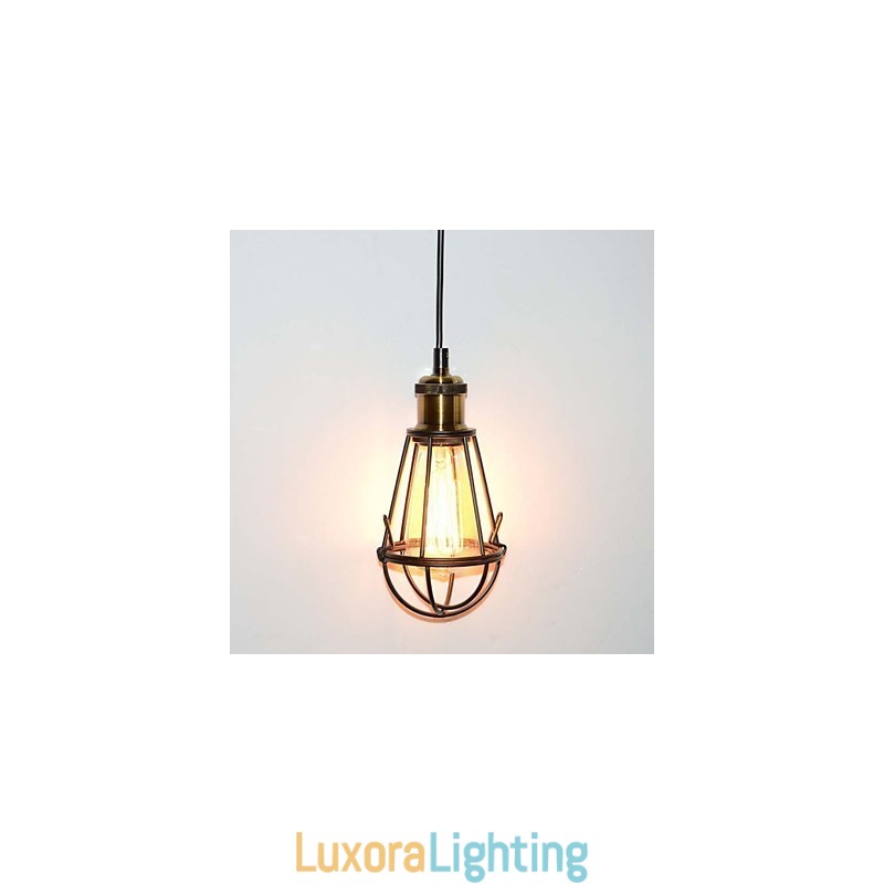 Designer Touch Decorative LOFT Lamp Vintage Pendant Light Edison Light Balck Iron Metal Cage Lampshade Warehouse Style Lighting Light Fixture