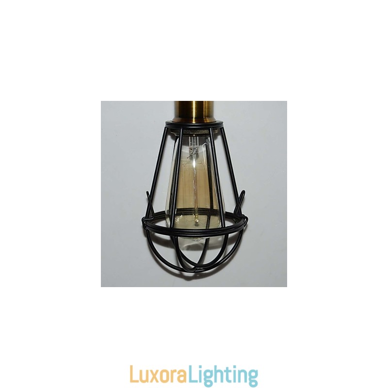 Designer Touch Decorative LOFT Lamp Vintage Pendant Light Edison Light Balck Iron Metal Cage Lampshade Warehouse Style Lighting Light Fixture